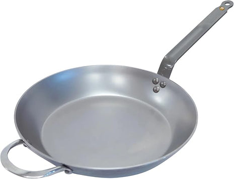 De Buyer MINERAL B Carbon Steel Fry Pan - 12.25” Diameter, 9” Cooking Surface - Ideal for Searing, Sauteing & Reheating - PFAS, PFOA & PFOS Free - Made in France