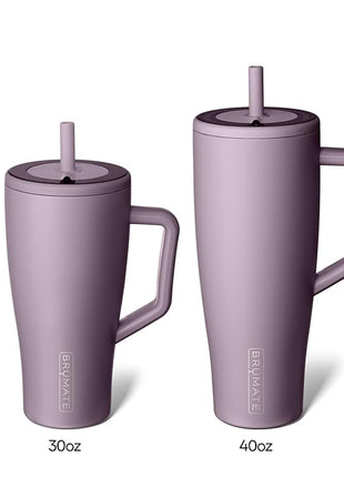 BrüMate Era 40 oz Tumbler with Handle and Straw | 100% Leakproof Insulated Water Bottle Tumbler with Lid and Flexible SoftSip Straw | Made of Stainless Steel | Cup Holder Friendly | 40oz (Lilac Dusk)