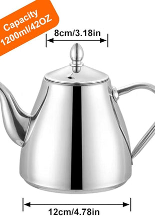 SANQIAHOME Stainless Steel Teapot Coffee Servers 1200ml