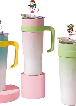 Silicone Straw Caps for 10mm Tumblers | Reusable Dust-Proof Toppers Fits Stanley 30oz & 40oz Cups Large Handle Model (red)