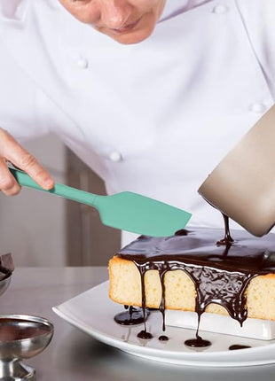 Coukre Silicone Spatula Set of 5,High Temperature Resistant, Food Grade Silicone, Dishwasher Safe, for Baking, Cooking (Pure Aqua Green)