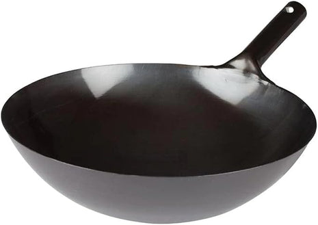 Winco Chinese Wok with Integral Handle, 16-Inch, Black, Medium