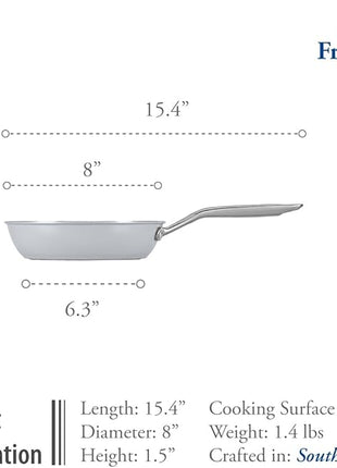 TECHEF - CeraTerra - 8 inch Ceramic Frying Pan – PFAS, PTFE & PFOA-Free, Toxin-Free Ceramic Coating, Induction-Ready, Oven & Dishwasher Safe, Ceramic Nonstick Frying Pan Made in Korea