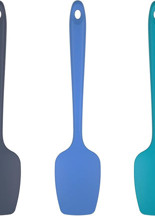 U-Taste Silicone Spoon Spatula Set, 600ºF High Heat Resistant Food Grade Flexible Rubber Scraper, Cooking Mixing Baking Kitchen Utensils Set of 3 (Multicolors)