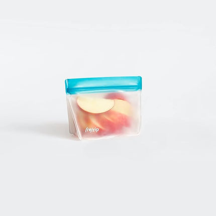 (re) zip 3-Piece Stand-Up Reusable Bag Kit | BPA-Free, Food Grade, Leakproof, Freezer and Dishwasher Safe | Quart (1), 2-Cup (1), Snack (1) | Aqua