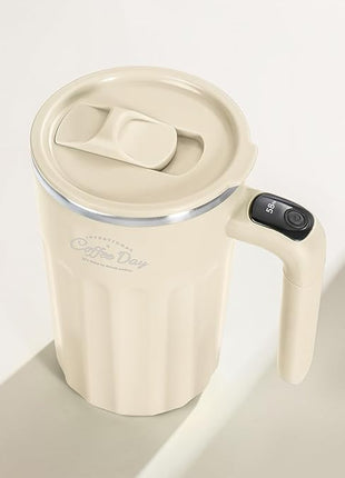 Self Stirring Mug,Self Stirring Coffee Mug,Suitable for Coffee, Milk, Cocoa and Other Beverages (Cream-temperature, 12 Ounces)