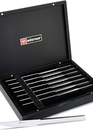 WÜSTHOF Stainless Steel 8-Piece Steak Knife Set with Black Presentation Chest