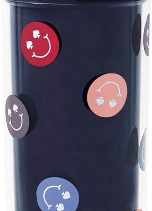 kate spade new york Acrylic Tumbler with Lid and Straw, 24 oz Tumbler, Slim Double Wall Tumbler (Spade Smiley)