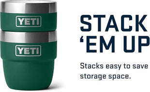 YETI Rambler 4 oz Stackable Cup, Stainless Steel, Vacuum Insulated Espresso/Coffee Cup, 2 Pack