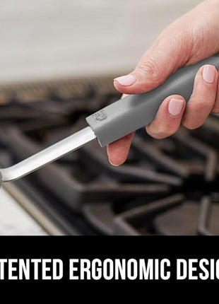 GORILLA GRIP Patented BPA-Free Non-Scratch Spatula, Heat Resistant Flexible Silicone Head for Nonstick Cooking Pans, Soft Rubber Handle, Kitchen Spatulas for Flipping Eggs, Pancakes, 11.6 in, Gray