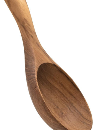 FAAY Short Handle Ladle, Eco Friendly Wooden Kitchen Tool, Hand Carved Unique Grain Server Gravy Ladle