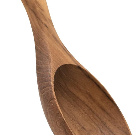 FAAY Short Handle Ladle, Eco Friendly Wooden Kitchen Tool, Hand Carved Unique Grain Server Gravy Ladle