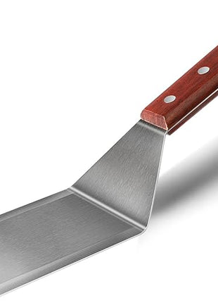 Metal Spatula for Cast Iron Skillet Grill Stainless Steel Spatula for Burger, Fish Turner Griddle Spatula, Spachulas Egg Flipper, Flat Top Metal Spatula for Cooking BBQ