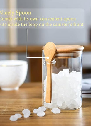 Spice Jars, Overnight Oats Containers with Airtight Lid and Spoon, Decorative Kitchen Canisters Set, Glass Storage Containers for Coffee, Tea, Sugar, Spice, Bath Salt, 1pcs (750ml)