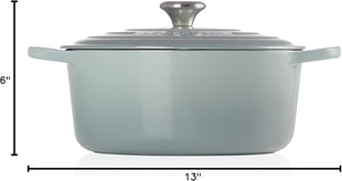 Le Creuset Enameled Cast Iron Signature Round Dutch Oven, 7.25 qt., Sea Salt