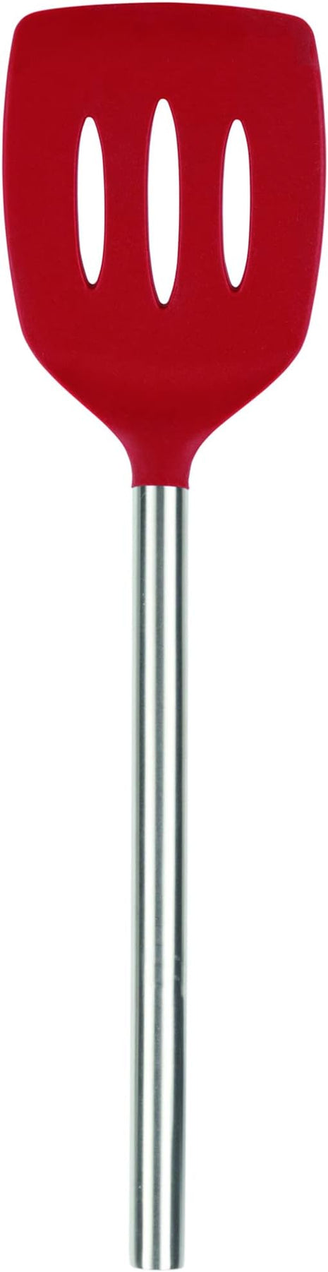 Tovolo Silicone Slotted Turner With Stainless Steel Handle, Pancake Spatula, Scratch-Resistant Kitchen Utensil for Nonstick Cookware & Cast Iron Skillets, 1 Count