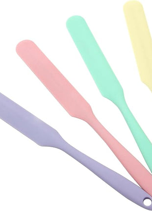 4 Pcs Silicone Jar Spatulas, Non-Stick Heat Resistant Cake Cream Spatulas Set, 9.8 inch Cake Cream Butter Spatulas(4 colors）