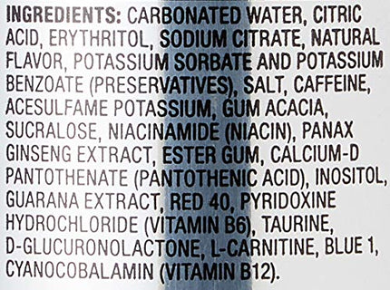 Amazon Brand - Solimo Red Energy Drink, Sugar-Free, Vegan, Low-Calorie, 16 fl oz (Pack of 12)