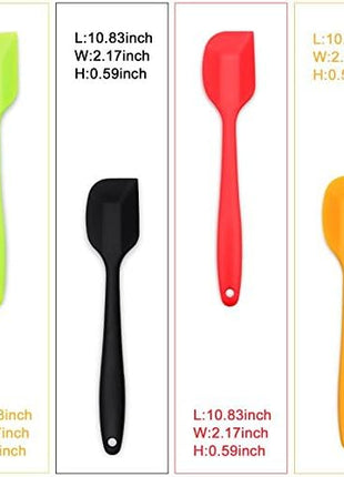 Silicone Spatula 4-piece Set, Heat-Resistant Non-stick Rubber Spatulas with Stainless Steel Core