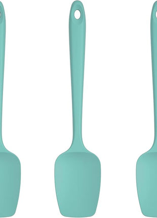 U-Taste Silicone Spoon Spatula Set, 600ºF High Heat Resistant Food Grade Flexible Rubber Scraper, Cooking Mixing Baking Kitchen Utensils Set of 3 (Aqua Sky)