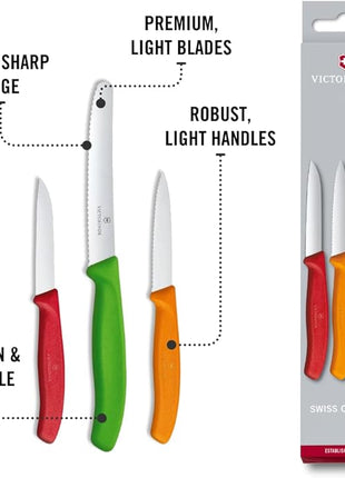 Victorinox Swiss Classic Multicolored 3-Piece Paring Knife Set