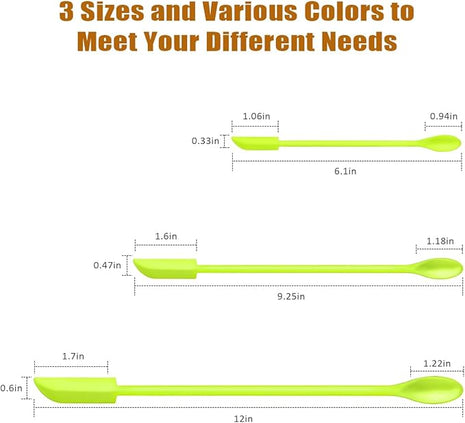 Silicone Spatula Set (6Pcs) - Mini Scraper Tool for Beauty & Food - Reach Every Last Drop, Multi-Size Spatulas for Makeup Jars, Lotion Bottles & Kitchen Containers