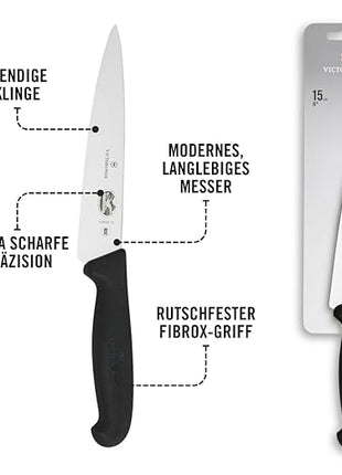 Victorinox Fibrox 6 Inch Straight Chef's Knife,Black