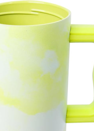 Simple Modern 40 oz Tumbler with Handle and Straw Lid | Leak-Proof Insulated Stainless Steel Water Bottle Travel Mug Cupholder Use | Gifts for Women Men Him Her | Trek Signature | Chartreuse Tie Dye