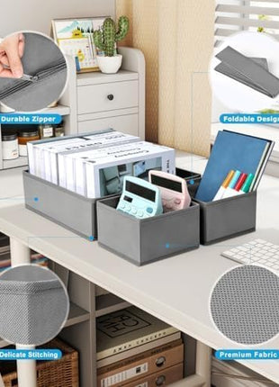 DIMJ Drawer Organizer Clothes, 24 Pack Dresser Organizer, Foldable Closet Organizers and Storage, Fabric Dresser Drawer Organizers, Drawer Dividers for Nursery, Baby Clothes, Underwears, Sock