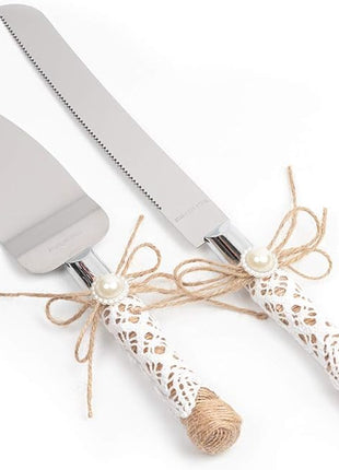 Rustic Wedding Cake Serving Set Wedding Cake Knife and Server Set Pizza Pie Server Set for Anniversaries Birthdays Christmas Parties