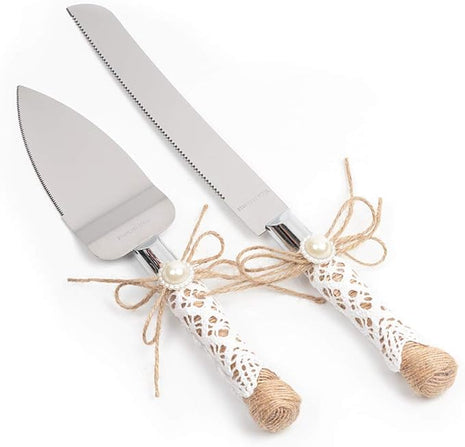 Rustic Wedding Cake Serving Set Wedding Cake Knife and Server Set Pizza Pie Server Set for Anniversaries Birthdays Christmas Parties