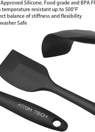 8 Inch Silicone Spatula Set, Food Grade High Temperature and Heat Resistant Spatulas, Dish-wash Safe, Rubber Kitchen Spatulas, Non-stick(Set of 4)