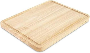 KitchenAid Classic Rubberwood Cutting Board with Perimeter Trench, Reversible Chopping Board, 11-inch x 14-Inch, Natural