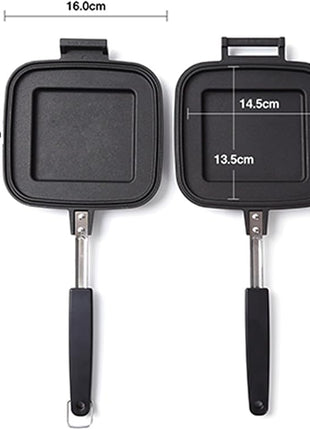 ] Grilled Sandwich Stovetop Panini Maker For Gas Fire, Hot Sandwich Maker Non-Stick Detachable Top and Bottom Pans, Made in Japan, for Home kitchen Breakfast Outdoors Camping 1.67 lb