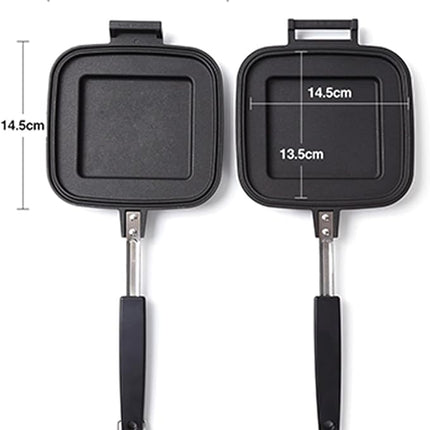 ] Grilled Sandwich Stovetop Panini Maker For Gas Fire, Hot Sandwich Maker Non-Stick Detachable Top and Bottom Pans, Made in Japan, for Home kitchen Breakfast Outdoors Camping 1.67 lb