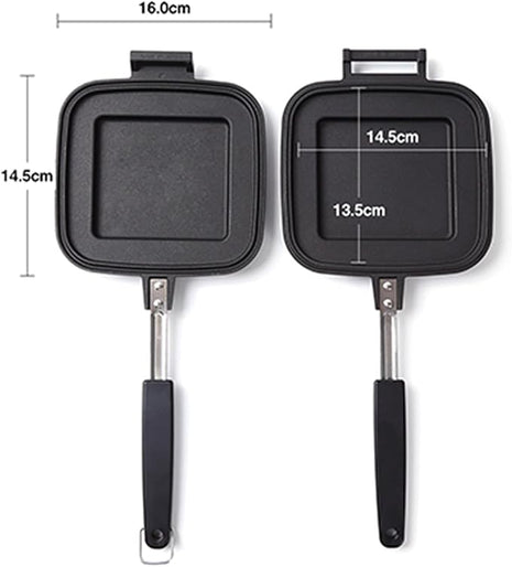 ] Grilled Sandwich Stovetop Panini Maker For Gas Fire, Hot Sandwich Maker Non-Stick Detachable Top and Bottom Pans, Made in Japan, for Home kitchen Breakfast Outdoors Camping 1.67 lb