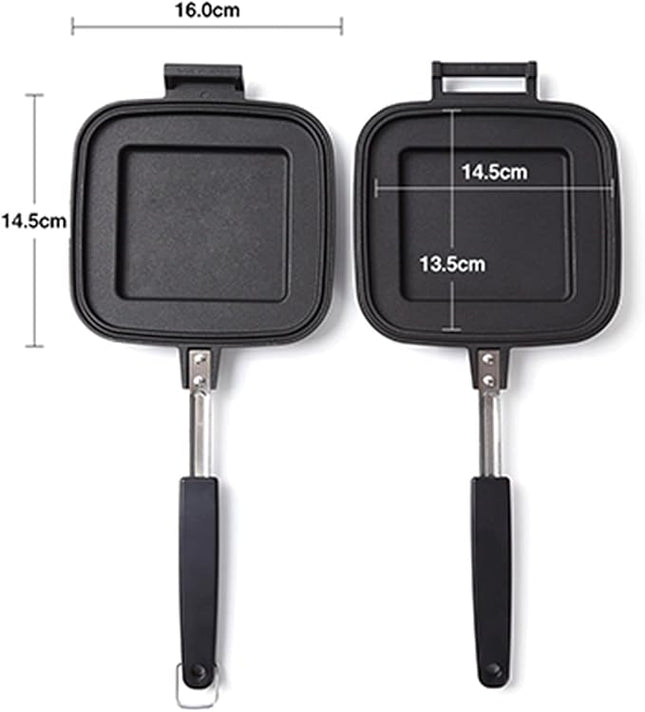 ] Grilled Sandwich Stovetop Panini Maker For Gas Fire, Hot Sandwich Maker Non-Stick Detachable Top and Bottom Pans, Made in Japan, for Home kitchen Breakfast Outdoors Camping 1.67 lb