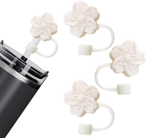 Silicone Straw Caps for 10mm Tumblers | Reusable Dust-Proof Straw Toppers Compatible with Stanley 30oz & 40oz Tumbler (white 3p)