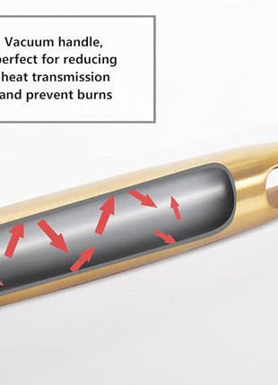 Newness Soup Ladle, [Rustproof, Heat Resistance, Integral Forming] Durable 304 Stainless Steel Soup Spoon with Vacuum Ergonomic Round Handle, Cooking Spoon for Kitchen, 13.7 Inches, Gold