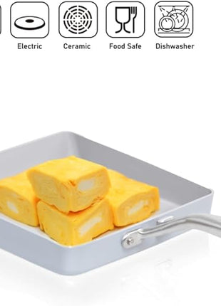 TECHEF - CeraTerra Ceramic Nonstick Tamagoyaki Japanese Omelette Pan/Egg Pan Skillet, (PTFE, PFAS, and PFOA Free), Induction-Ready, Made in Korea