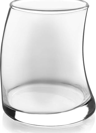 Libbey Swerve Drinking Glasses Set of 16, Dishwasher Safe, Chip Resistant Everyday Drinking Glasses, Fun and Edgy Set of Glasses for Special Events