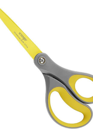 LIVINGO 8" 2 Pack Scissors, Titanium Coated Sharp Stainless Steel Non-stick Scissors All Purpose, Comfort Grip Handles Shears for Office Home Supplies Crafting DIY Cutting Tape Adhesive General Use