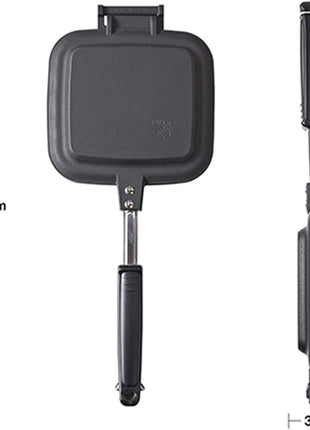 ] Grilled Sandwich Stovetop Panini Maker For Gas Fire, Hot Sandwich Maker Non-Stick Detachable Top and Bottom Pans, Made in Japan, for Home kitchen Breakfast Outdoors Camping 1.67 lb