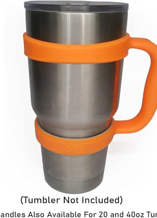 F-32 Handle - 19 COLORS - 30oz Size - Compatible with 30 oz YETI and 30 oz. OZARK TRAIL Tumbler Travel Mug (30OZ, ELECTRIC PEACH (NEON))