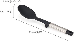 Joseph Joseph Elevate Silicone Solid Spoon, BPA Free, Heat Resistant Non Stick Kitchen Utensil, Weighted Stainless Steel Handle