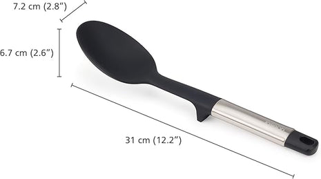Joseph Joseph Elevate Silicone Solid Spoon, BPA Free, Heat Resistant Non Stick Kitchen Utensil, Weighted Stainless Steel Handle