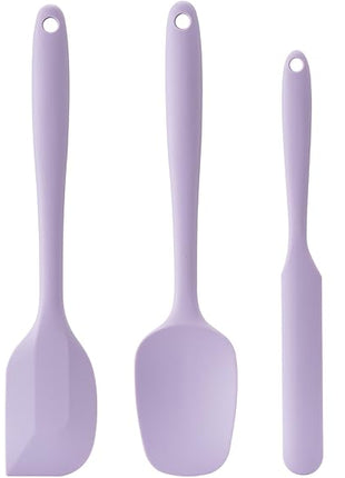 Silicone Spatula Set, 5 Piece Food Grade Rubber Spatulas for Baking, Cooking, and Mixing High Heat Resistant Non Stick Dishwasher Safe BPA-Free (Lavender)
