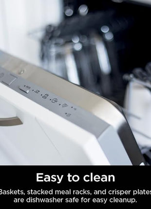 Ninja Air Fryer, 8 QT DoubleStack 2-Basket, Space Saving Design, Cooks 2lb Chicken Wings, Feeds up to 6 People, 6-in1 Air Fryer, Roast, Bake & More, Easy to Clean, Dishwasher Safe Parts, Black, SL201