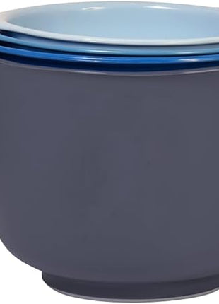 Glad Mixing Bowls with Pour Spout, Set of 4 - Nesting Plastic Bowls (1.2qt, 1.9qt, 2.8qt, and 3qt with Handle) - Non Slip Base, Dishwasher Safe Kitchen Cooking and Baking Supplies, Blue