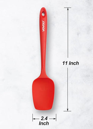 Silicone Spatula Set, High Heat Resistan Rubber Spoon Spatula, Non-Stick Spoonula with Seamless One Piece Design, Flexible Scrapers Baking Mixing Tool,3 Pack,Red